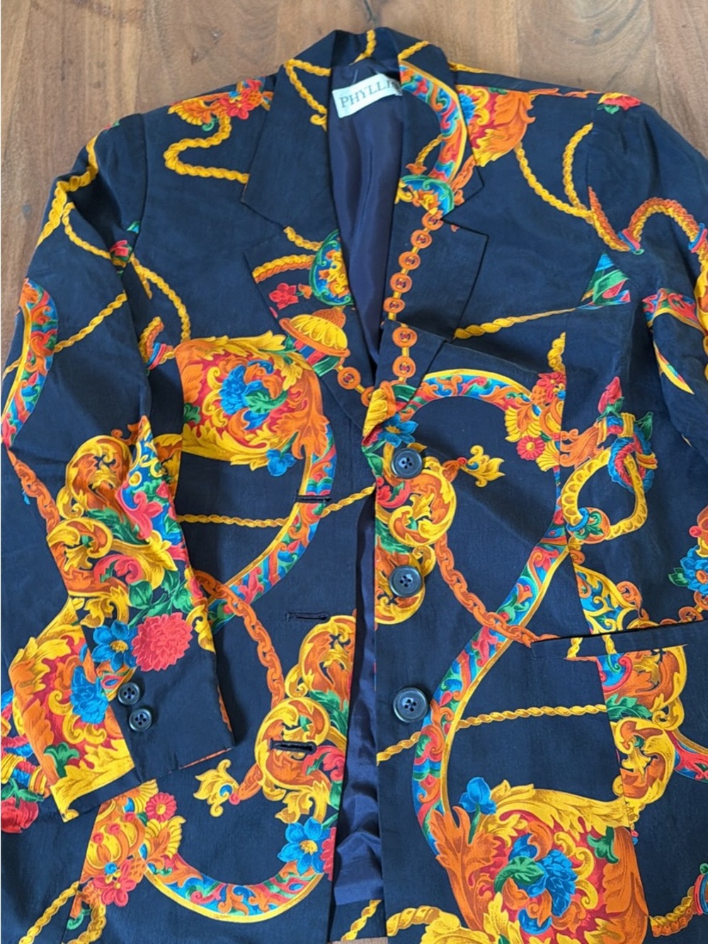 Women’s Silk Multicolor Baroque Print Blazer
